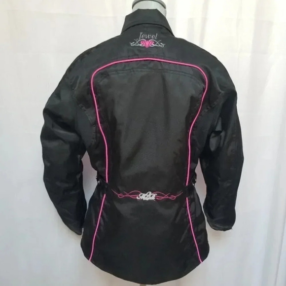 M2r jewel motorcycle jacket black  pink 8 - Picture 2 of 15